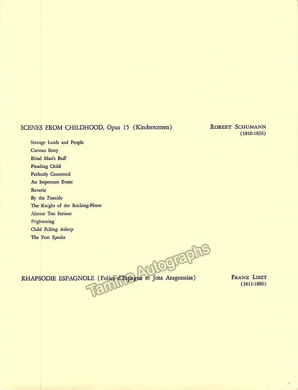 Bachauer, Gina - Signed Program New York 1968 - Image 3