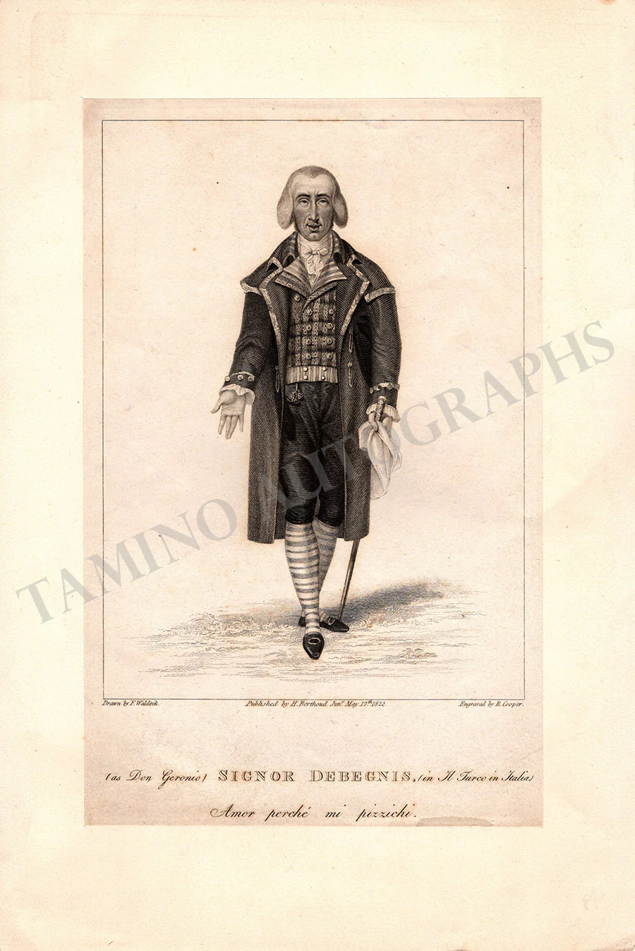 De Begnis, Giuseppe - Signed Print 1838 - Image 2