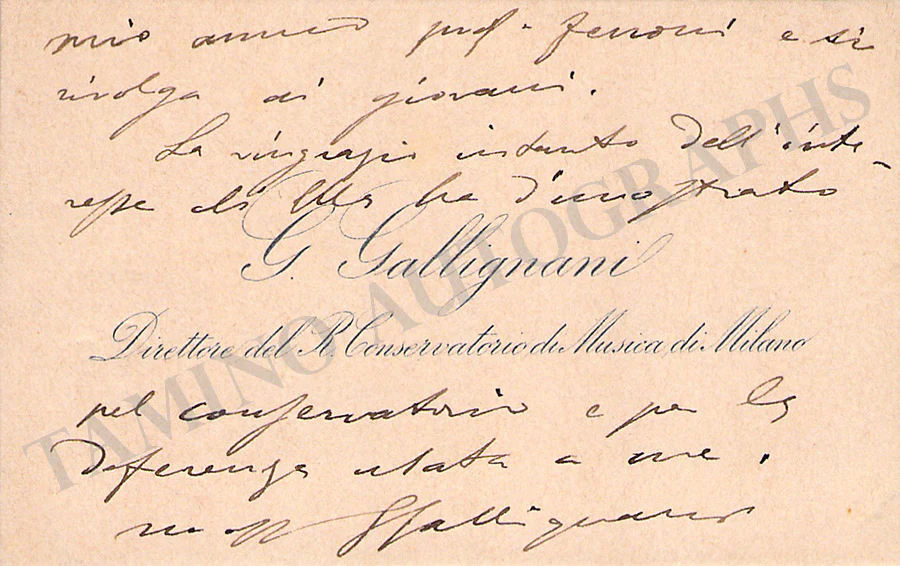 Gallignani, Giuseppe - Set of 5 Autograph Letters Signed - Image 12