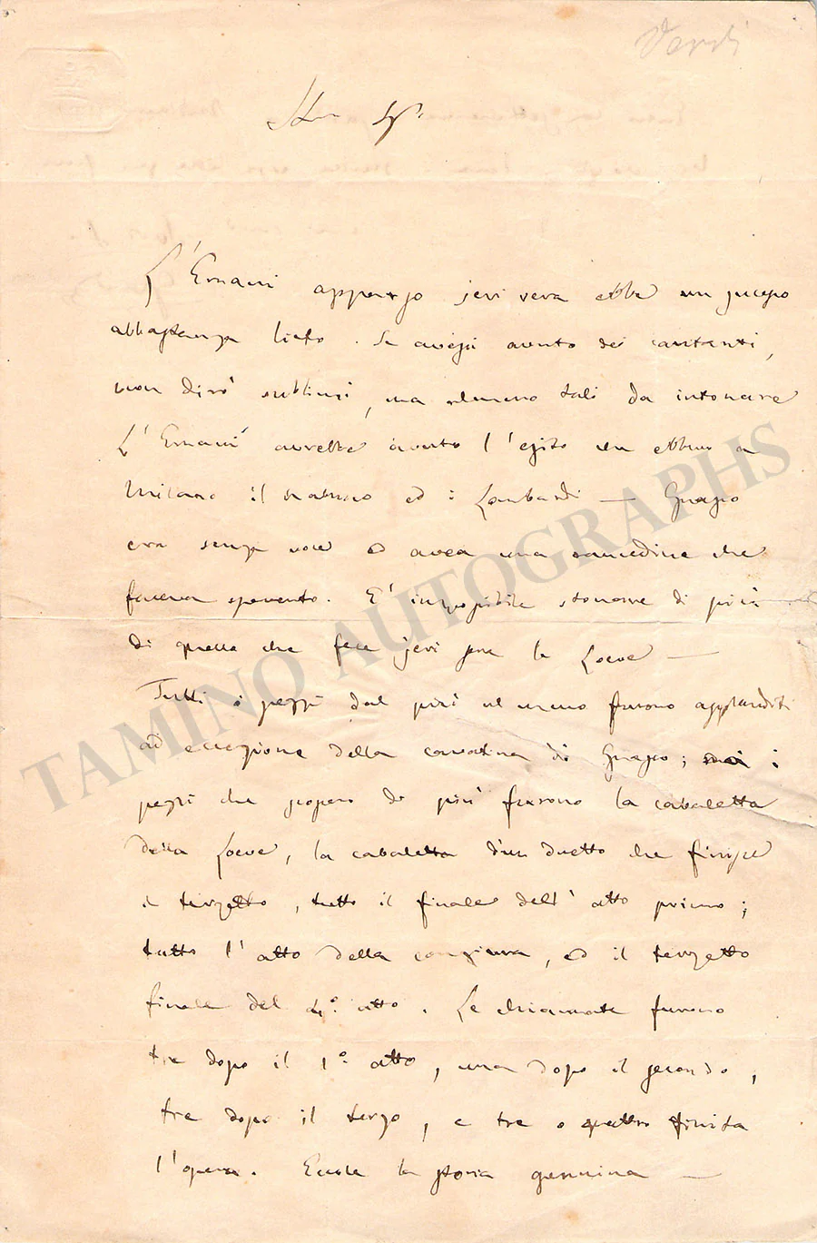 Verdi, Giuseppe - Autograph Manuscripts (Various Options) - Image 39
