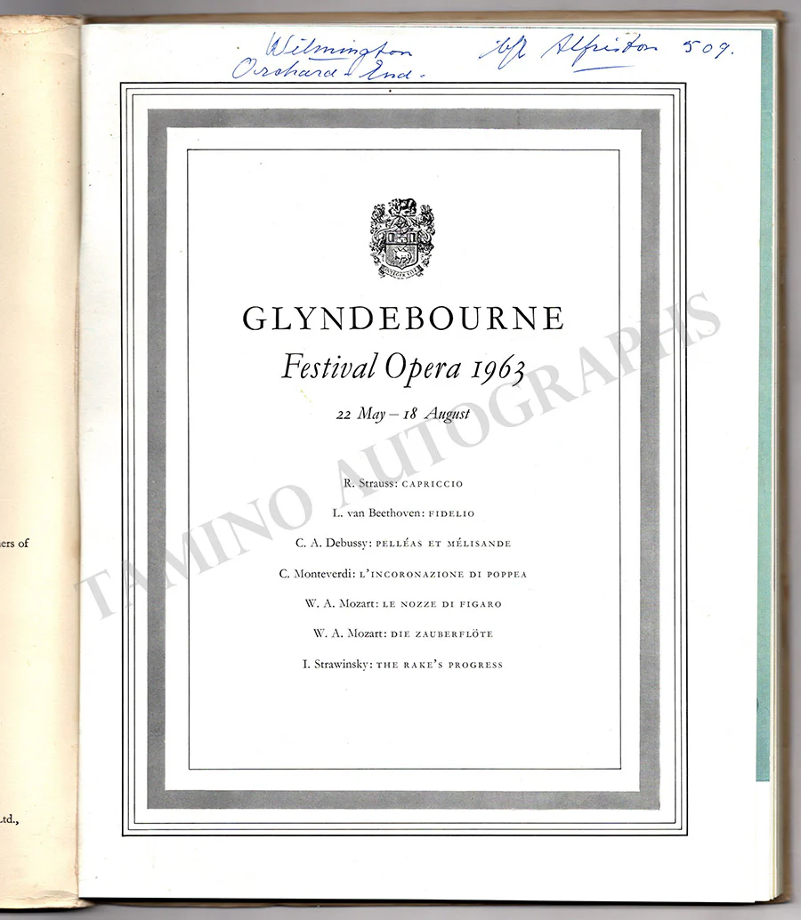 Glyndebourne Festival - Festival Program 1963 - Image 2