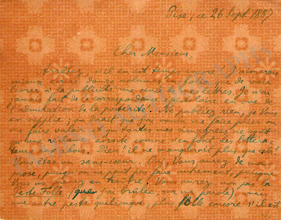 Di Crollalanza, Goffredo - Lot of 7 Autograph Letters 1886-1890