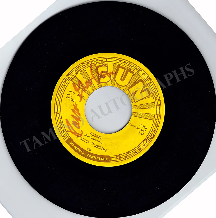 Rosco, Gordon - Signed Single Record & Page