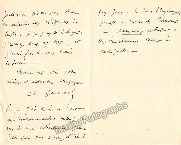 Gounod, Charles - Autograph Letter Signed 1878 - Image 2