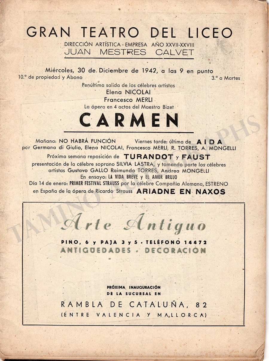 Gran Teatro del Liceu - Collection of 36 Vintage Unsigned Programs - Image 53
