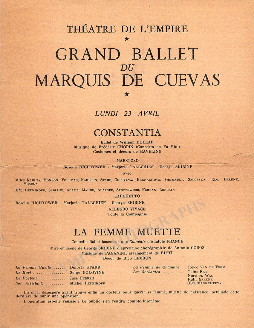Grand Ballet du Marquis de Cuevas - Season Program 1951 - Image 4