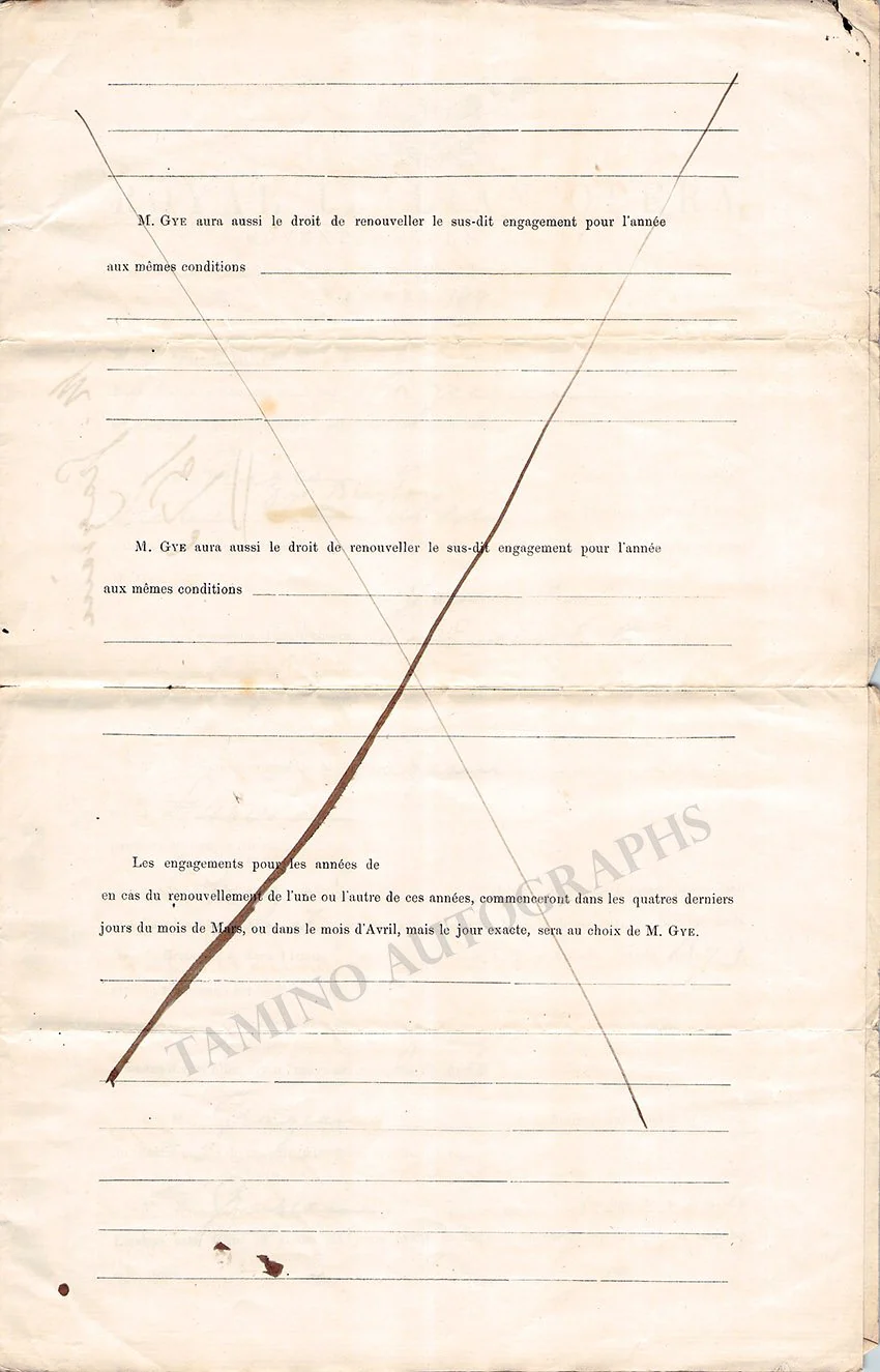 Graziani, Francesco - Signed Contract Covent Garden 1873 - Image 3