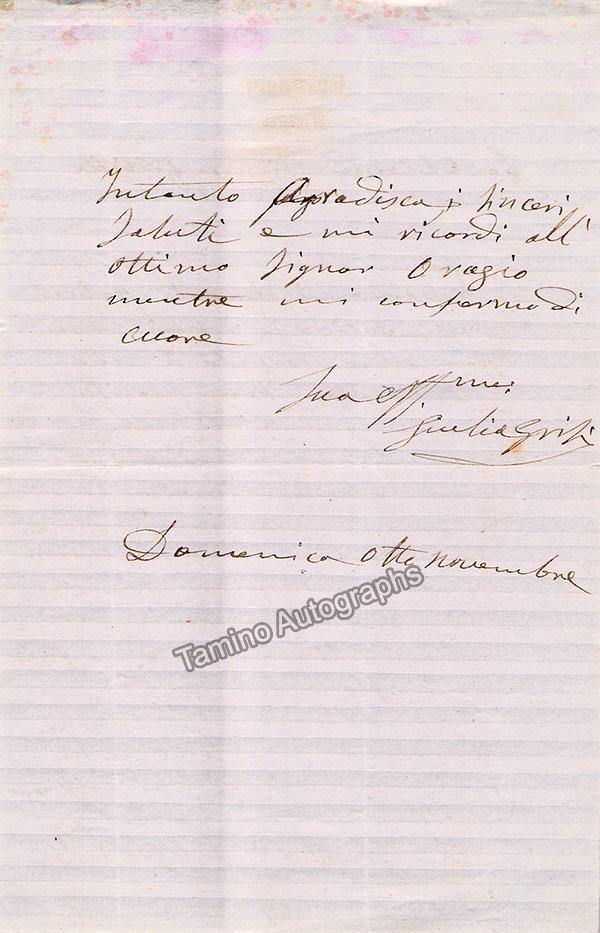 Grisi, Giulia - Autograph Letter Signed - Image 2