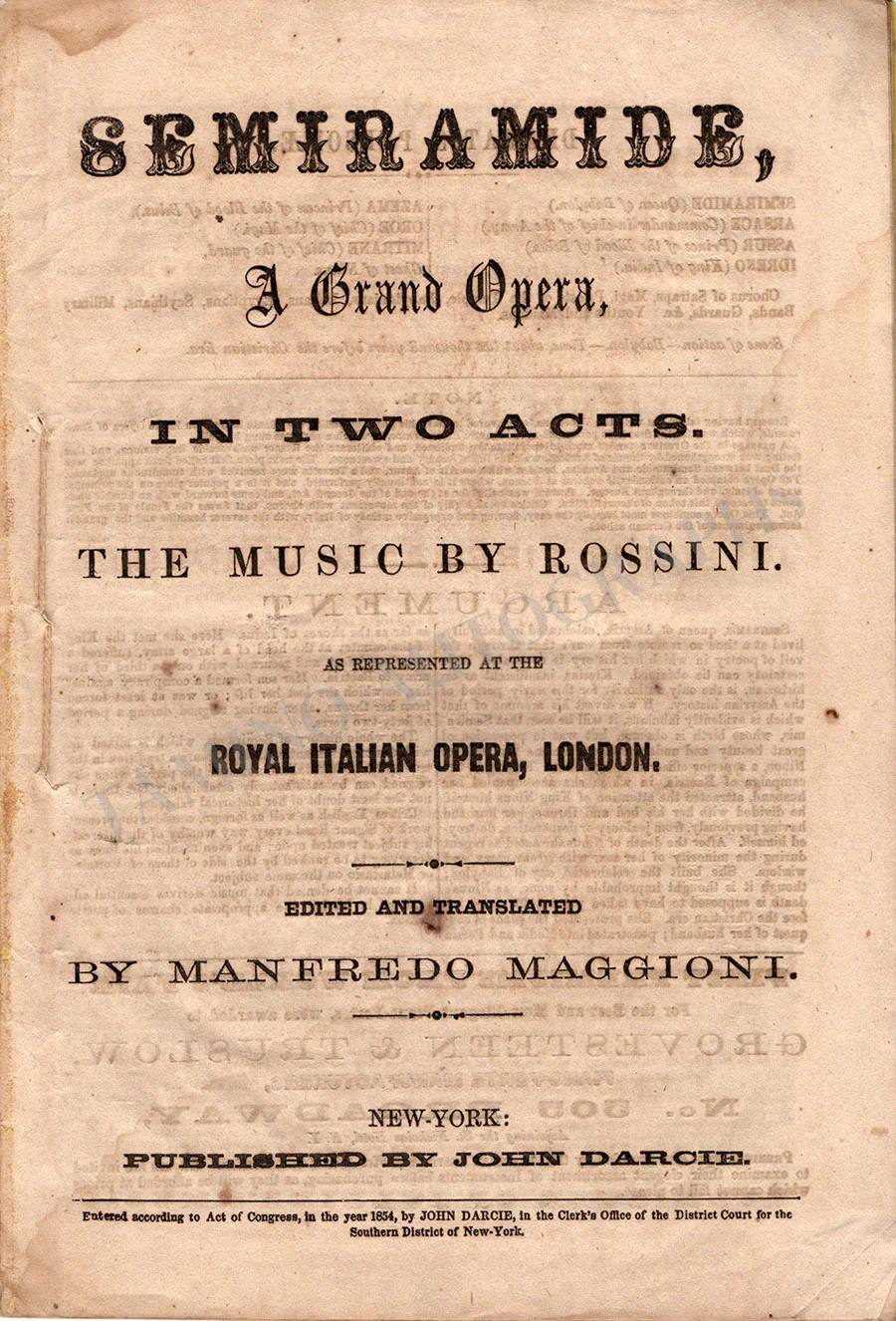 Grisi, Giulia - Mario, Giovanni - Program Semiramide - Image 2