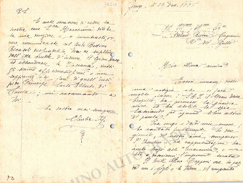 Grisi, Giulia - Autograph Manuscripts (Various Options) - Image 3