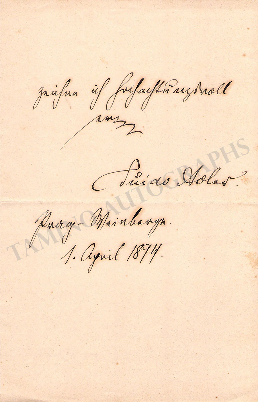 Adler, Guido - Autograph Letter Signed 1894 - Image 3