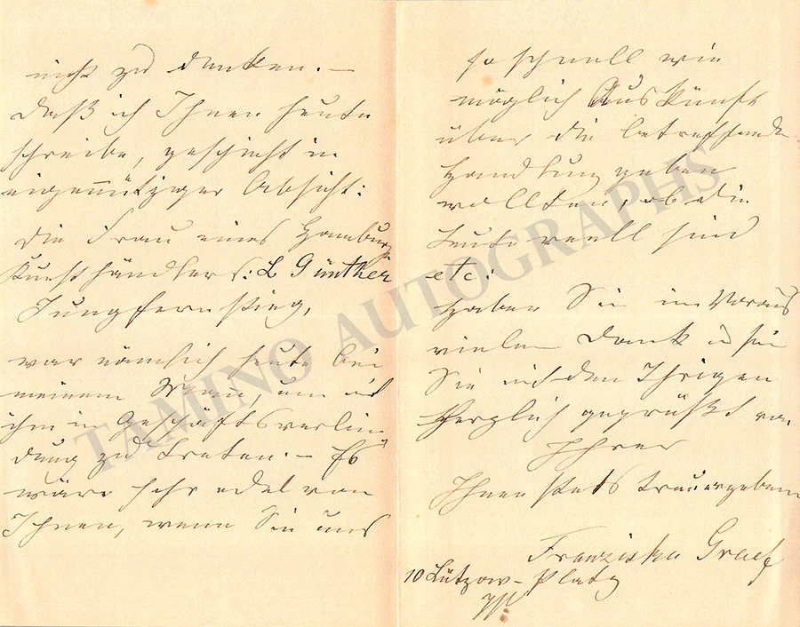 Graef, Gustav - Autograph Letter Signed and Card - Image 2
