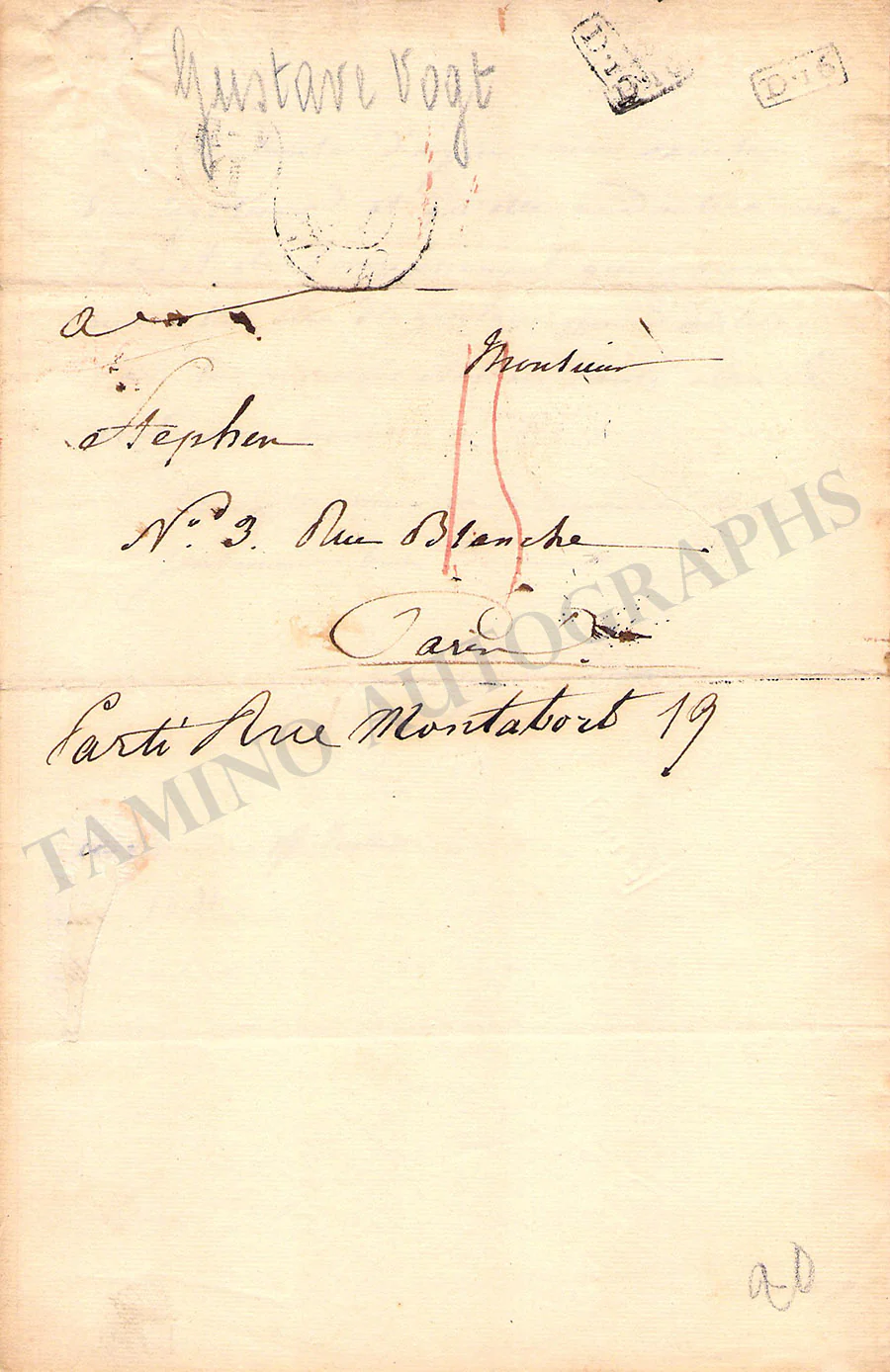 Vogt, Gustave - Set of 2 Autograph Letters Signed 1831 & 1870 - Image 3
