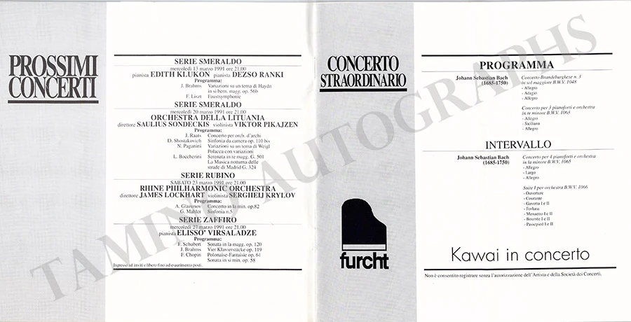 Hairapetian Siblings - Signed Program Milan 1991 - Image 3