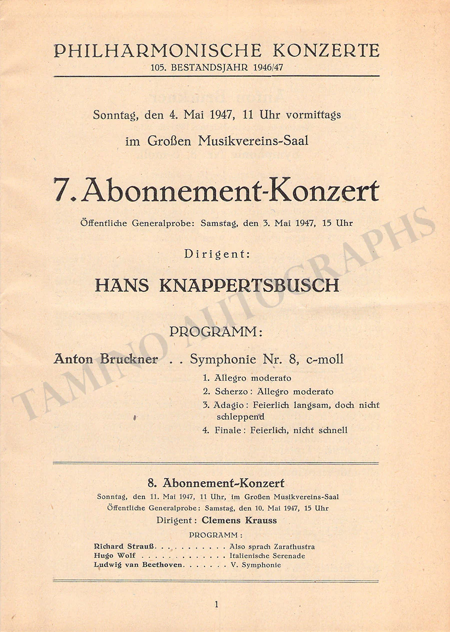 Knappertsbusch, Hans - Lot of 24 Programs - Image 28