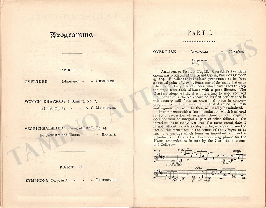 Richter, Hans - Concert Program London 1883 - Image 3