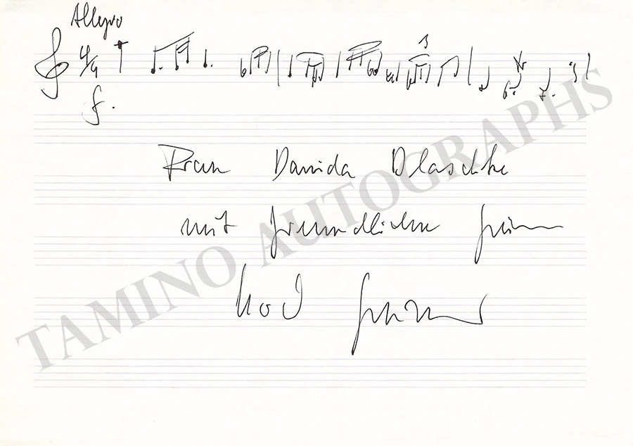 Genzmer, Harald - Autograph Music Quote Signed