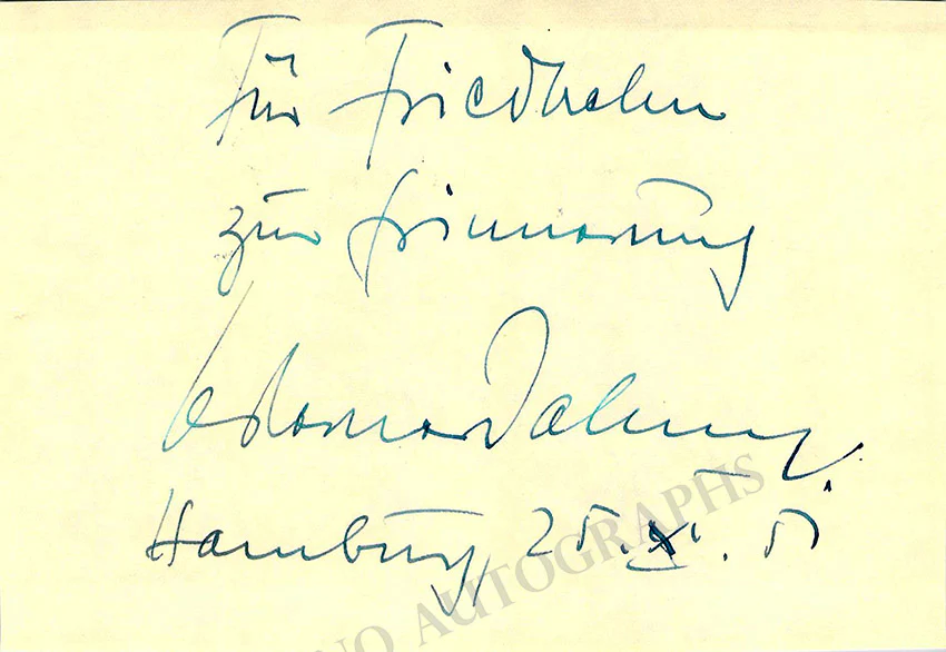 Kreutzberg, Harald - Signed Album Page 1951 & Signed Photo
