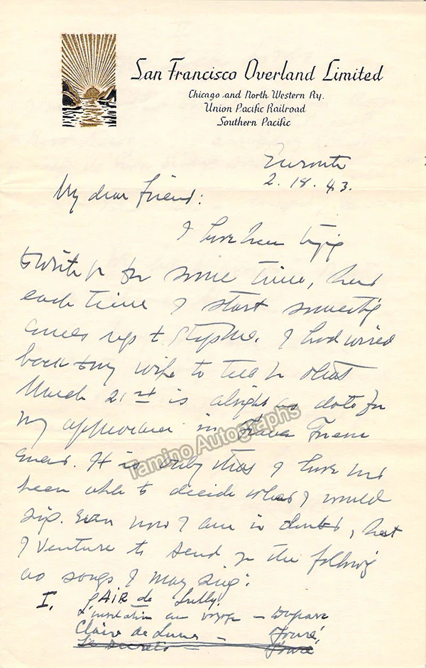 Hayes, Roland - Lot of 2 Autograph Letters Signed + Photo + Promotional Playbill of Afrika Hayes - Image 2