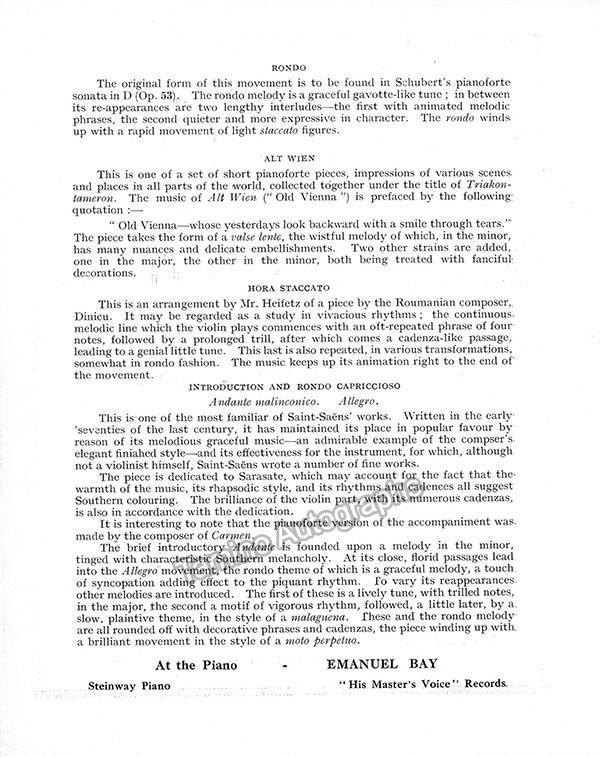 Heifetz, Jascha - Signed Program 1936 - Image 5