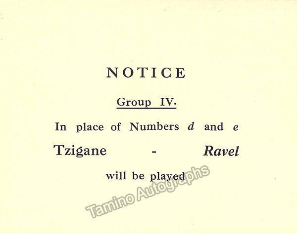Heifetz, Jascha - Signed Program 1936 - Image 6