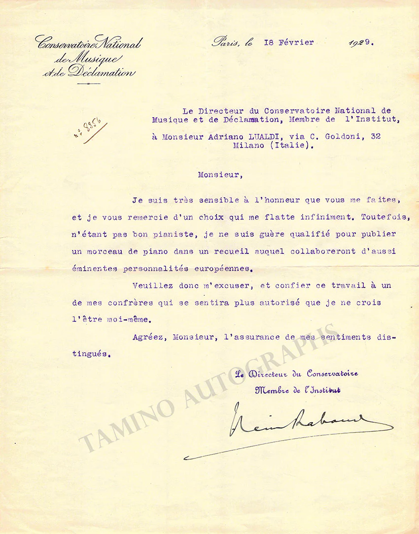 Rabaud, Henri - Autograph Manuscripts (Various Options) - Image 15