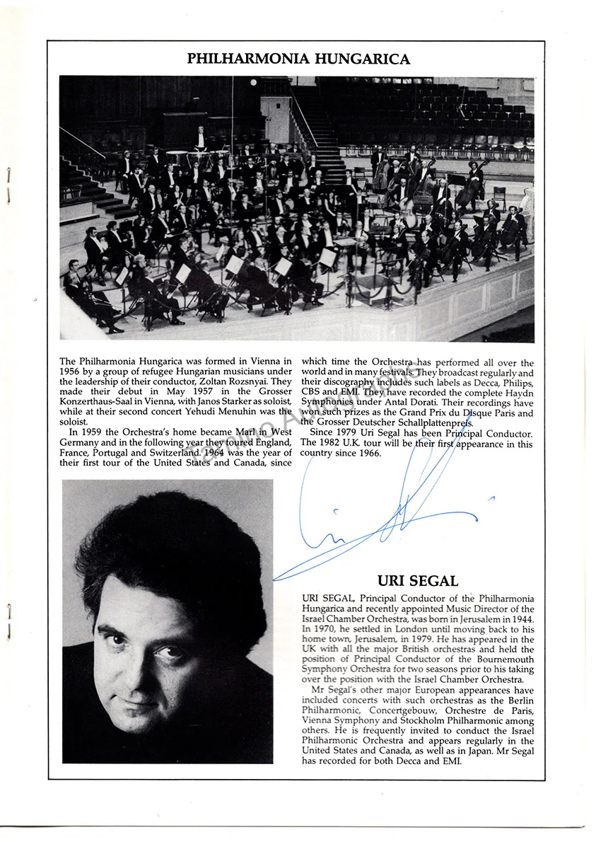 Szeryng, Henryk - Signed Program Leeds 1983 - Image 2