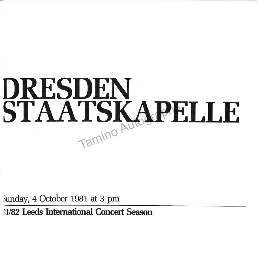 Blomstedt, Herbert - Signed Program Leeds 1981 - Image 2