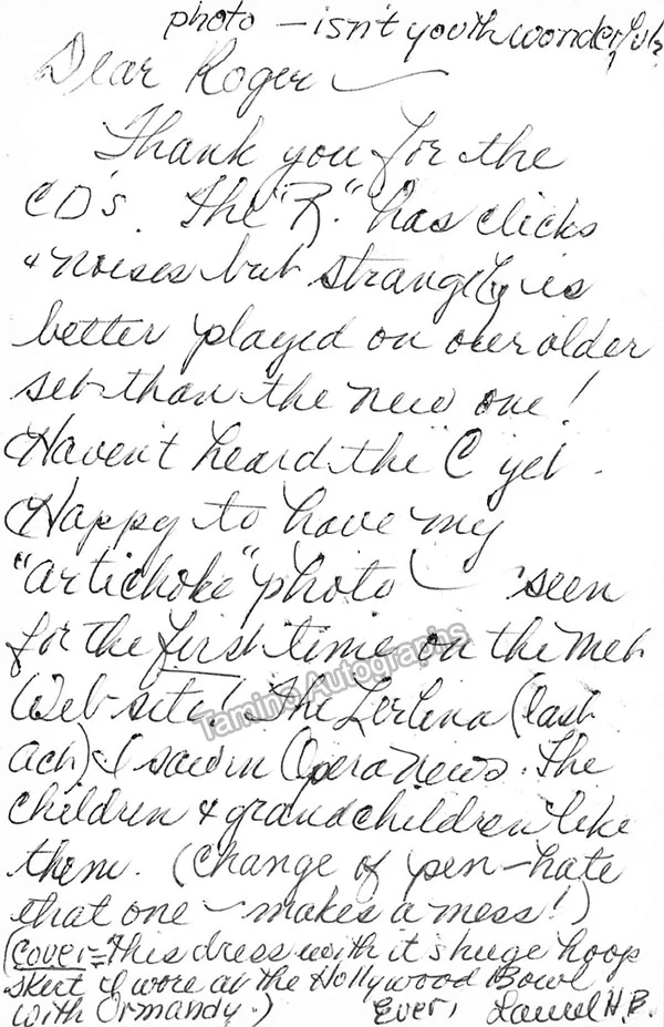 HURLEY, Laurel (Various Autographs) - Image 2