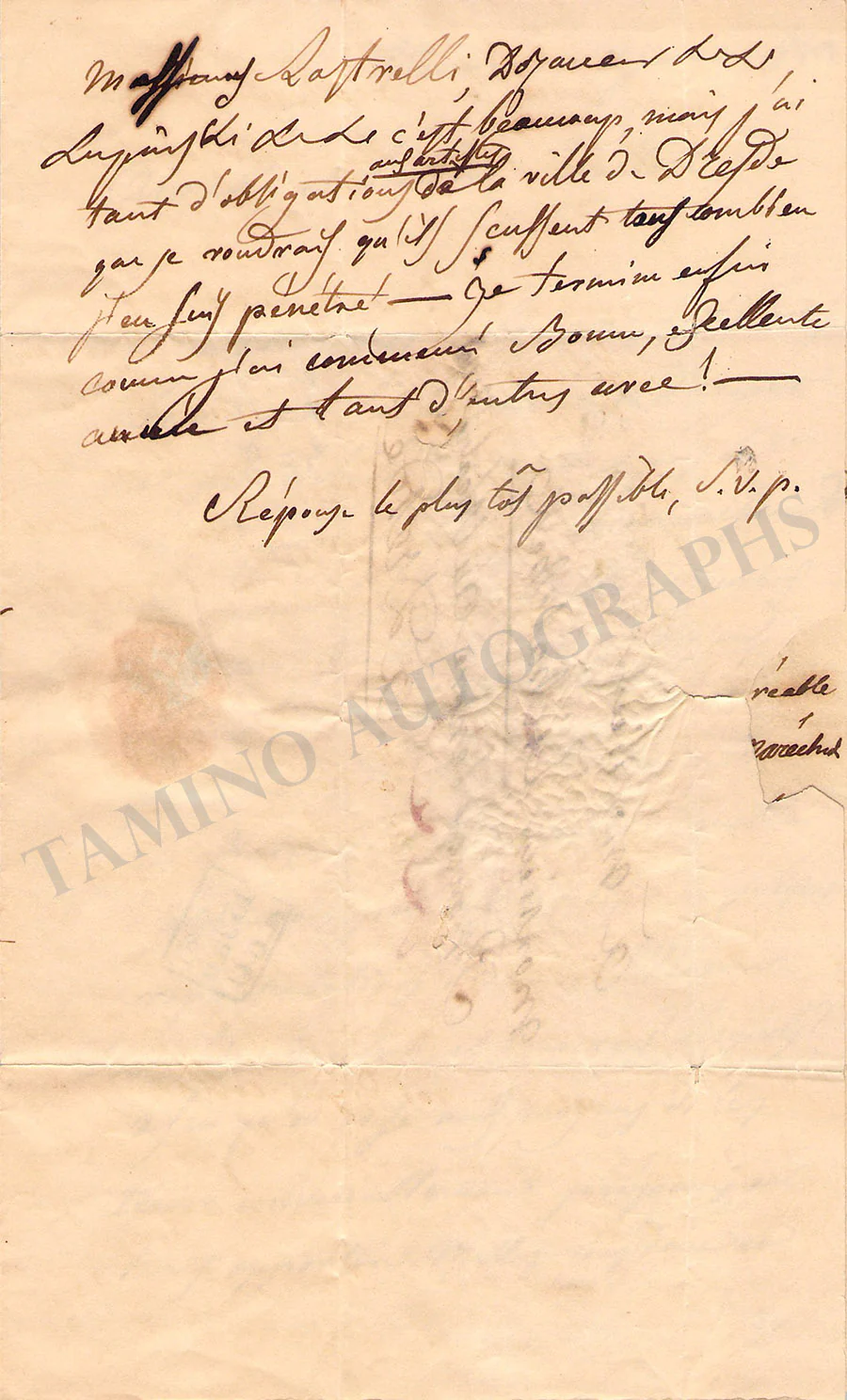 Chelard, Hyppolite A.J.B. - Set of 3 Autograph Letters Signed - Image 6