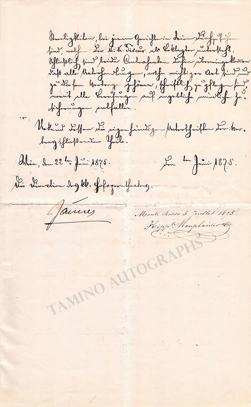 Monplaisir, Hyppolite - Signed Contract 1875 - Image 3