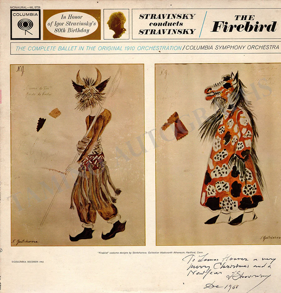 Stravinsky, Igor - Signed LP Record "The Firebird"