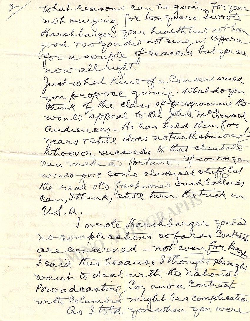 Insull, Samuel - Autograph Letter Signed to Margaret Sheridan 1933 - Image 2