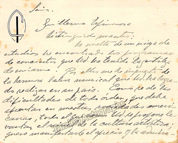 Isamitt, Carlos - Autograph Note Signed