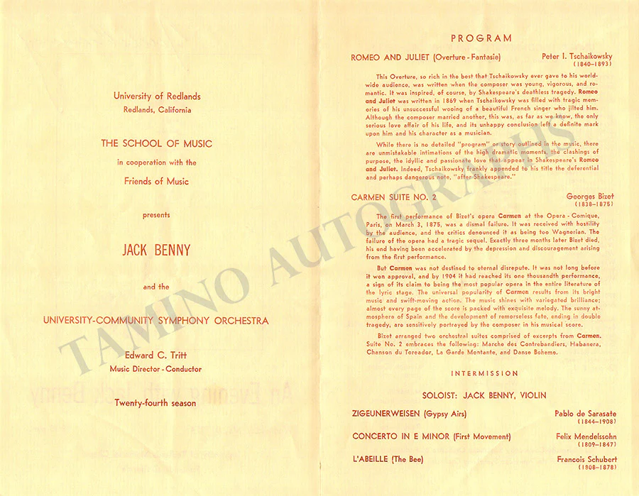 Benny, Jack - Signed Program 1974 - Image 2