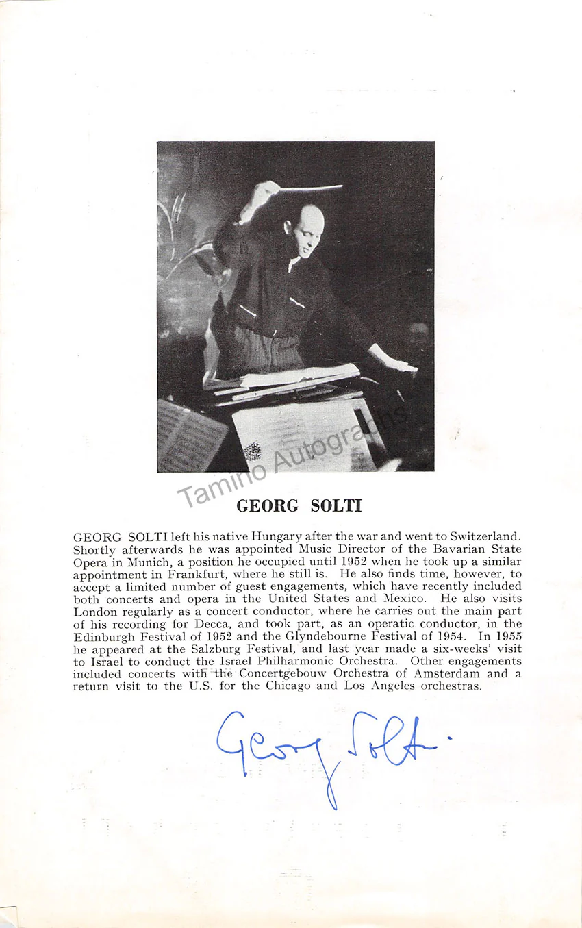 Starker, Janos - Solti, Georg - Double Signed Program London 1957 - Image 2