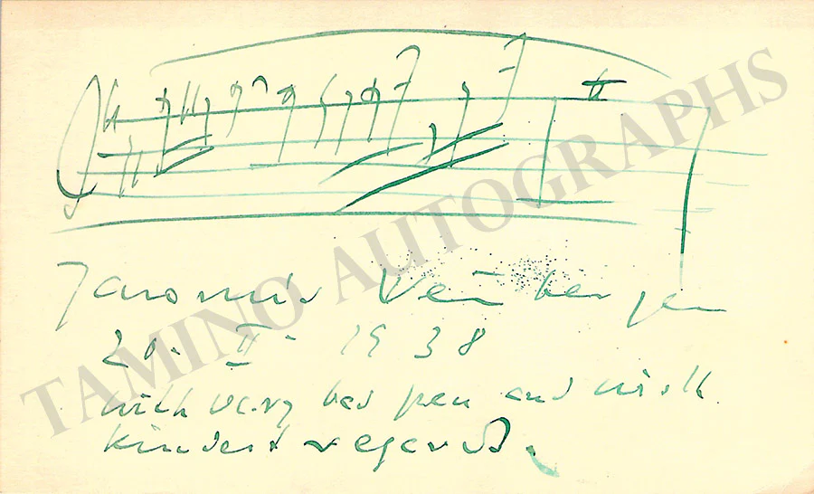 Weinberger, Jaromir - Signed Photograph 1938 - Image 2