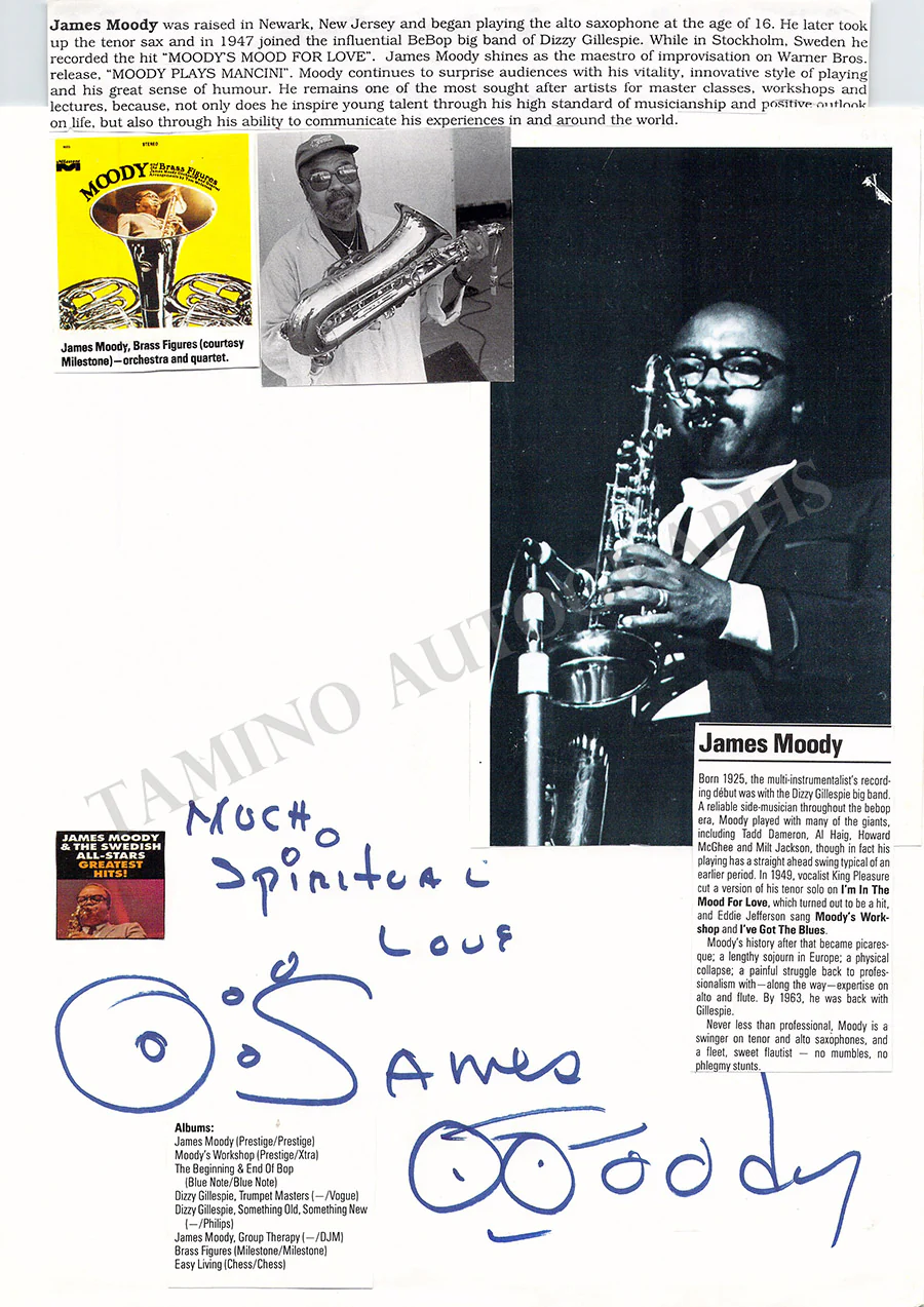 Jazz and Blues Saxophonists 1950s-1990s - Signed Photographs & Pages - Image 8