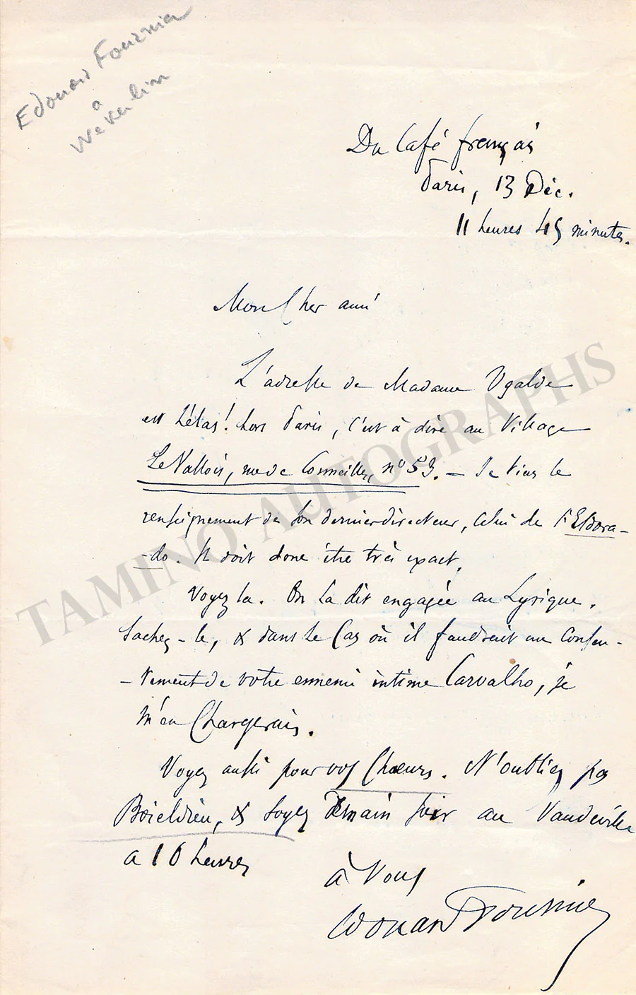 Weckerlin, Jean-Baptiste - Set of 4 Autograph Letters Signed - Image 3