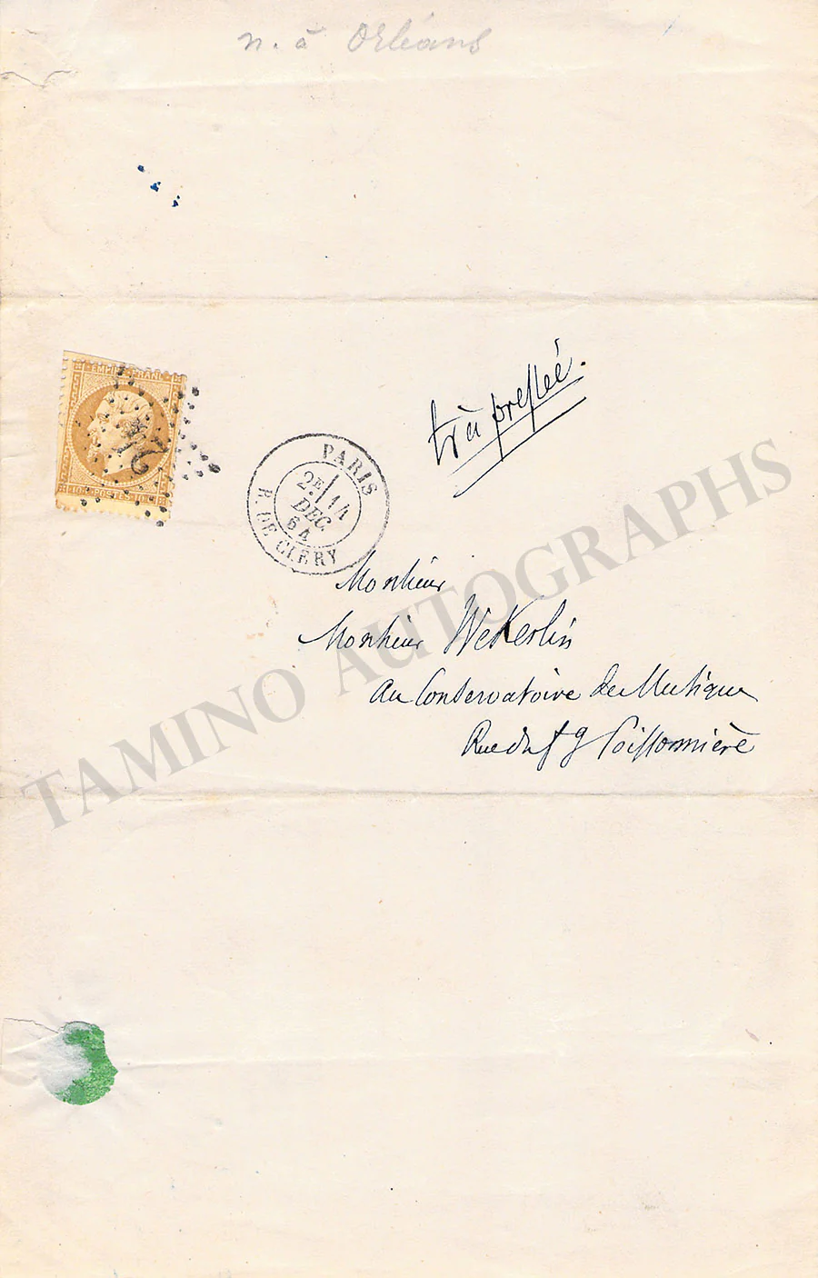 Weckerlin, Jean-Baptiste - Set of 4 Autograph Letters Signed - Image 4