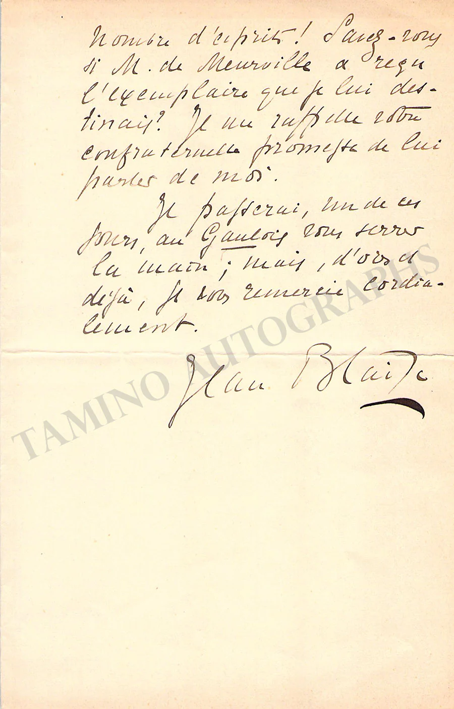 Blaize, Jean - Set of 3 Autograph Letters Signed - Image 5