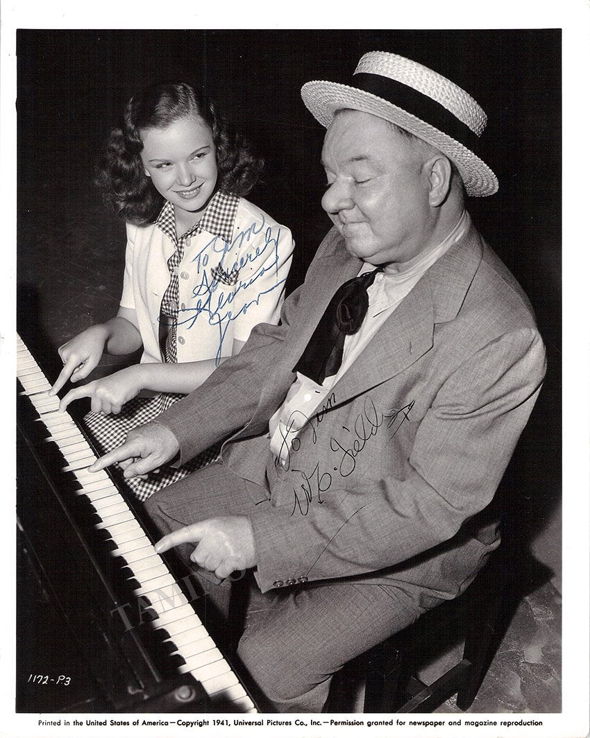 Jean, Gloria - Fields, W.C. - Double Signed Photo in "Never Give a Sucker an Even Break"