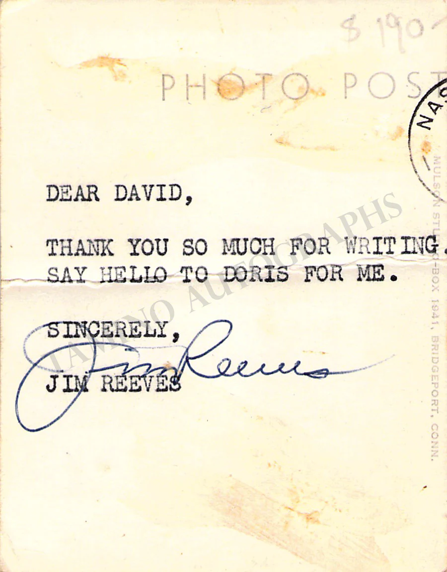 Reeves, Jim - Signed Photograph - Image 2