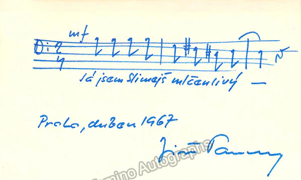 Pauer, Jiri - Autograph Music Quote 1967