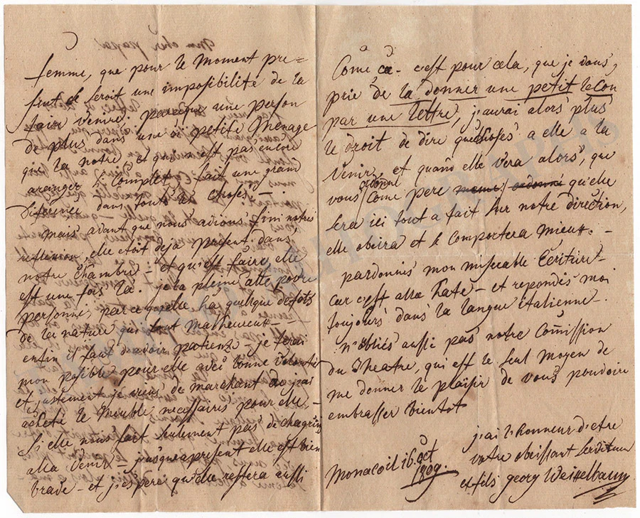 Weixelbaum, Johann Georg - Set of 3 Autograph Letters Signed 1809 - Image 2