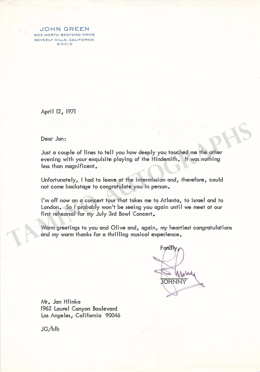 Green, John - Collection of Autograph & Typed Letters Signed - Image 4