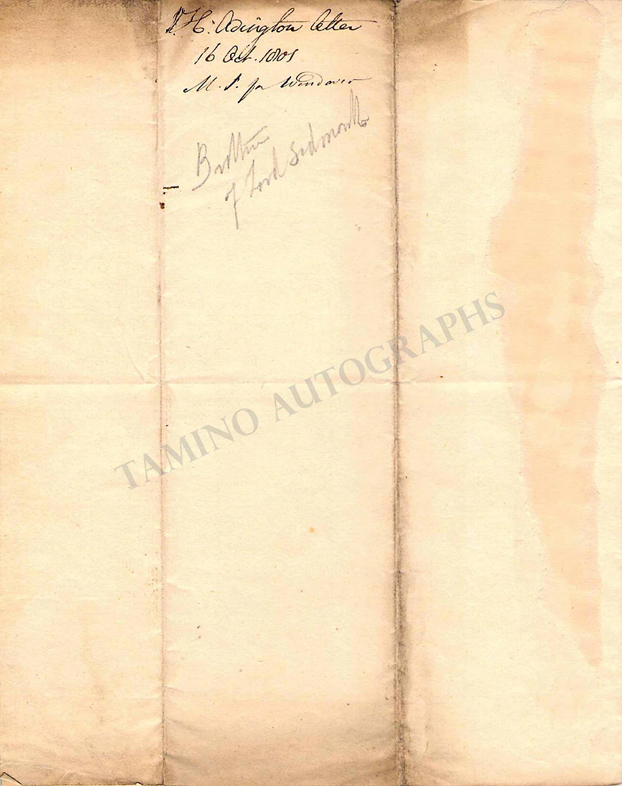 Addington, John Hiley - Autograph Letter Signed 1801 - Image 2