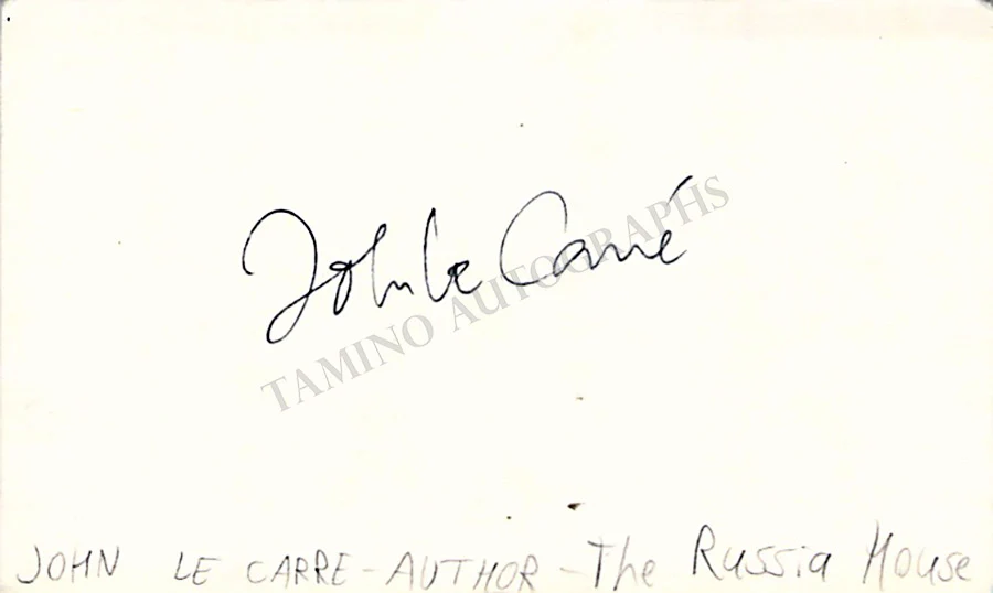 Le Carré, John - Signed Card & Photos