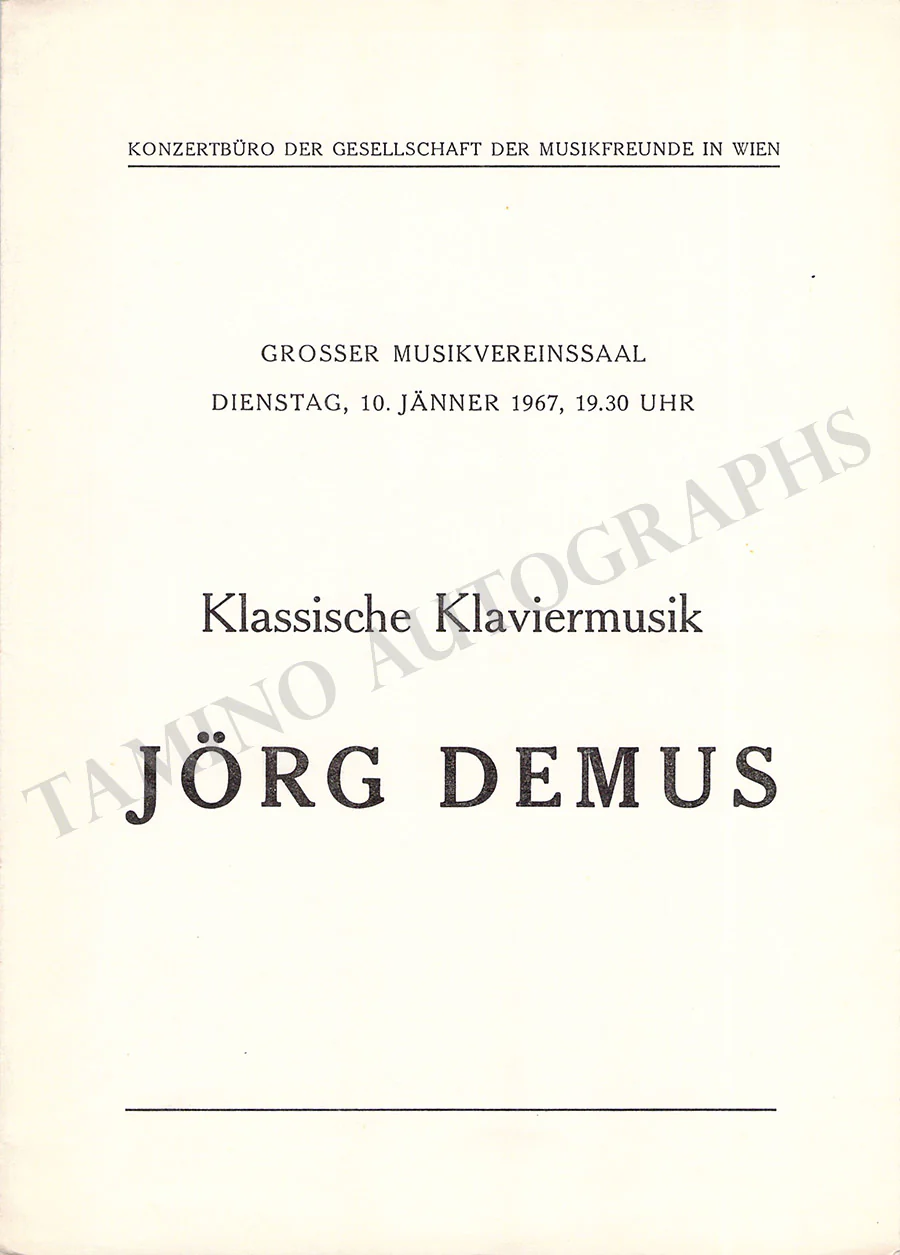 Demus, Jorg - Lot of 14 Concert Programs Vienna 1947-1967 - Image 3