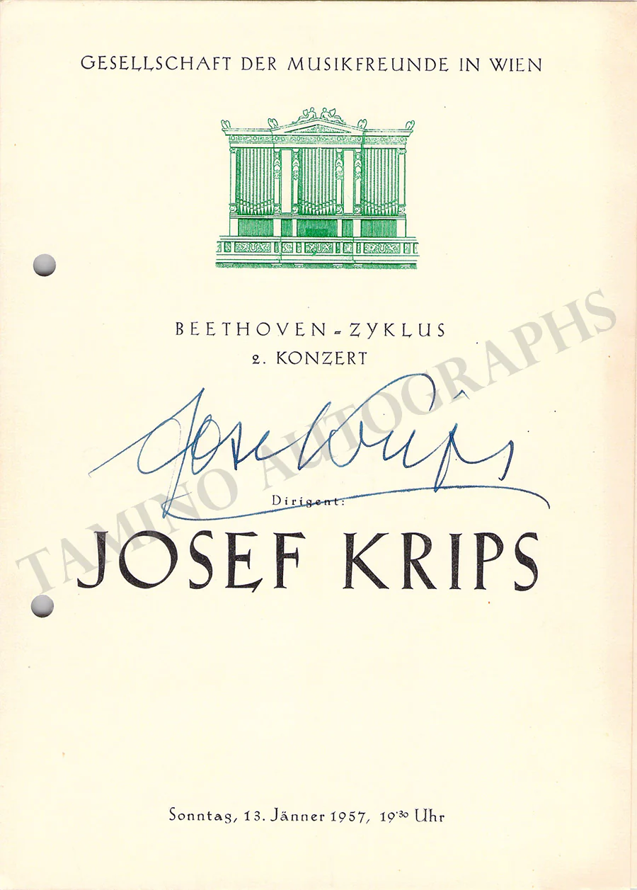 Krips, Josef - Signed Program Vienna 1957